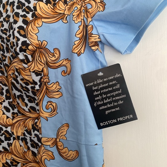 Boston Proper Scroll Animal Print Sheath Dress NWT (L10) - Picture 3 of 6